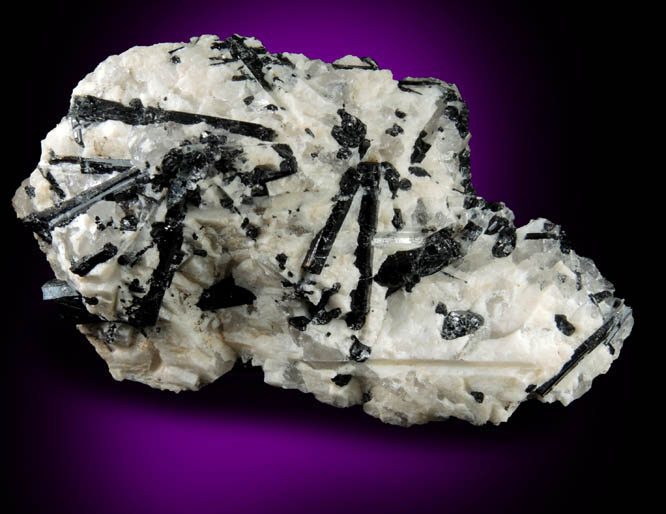 Schorl Tourmaline in Albite from La Flamme Quarry, Minot, Androscoggin County, Maine