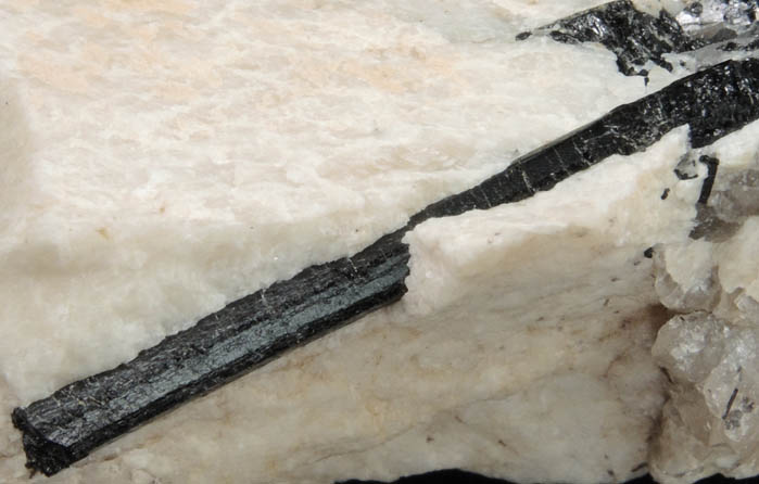 Schorl Tourmaline in Albite from La Flamme Quarry, Minot, Androscoggin County, Maine