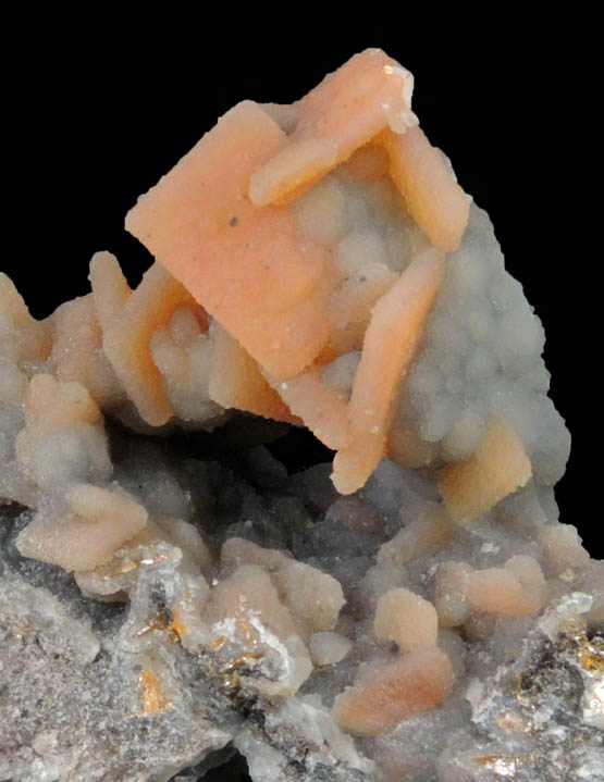 Wulfenite with Hemimorphite coating from Finch Mine, north of Hayden, Banner District, Gila County, Arizona