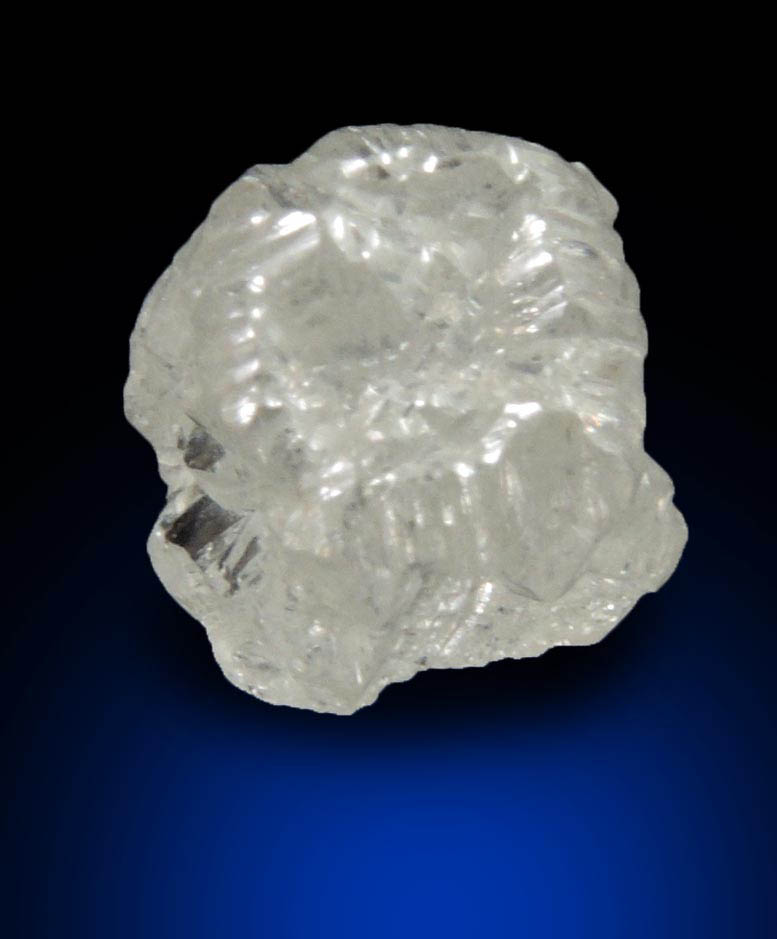 Diamond (1.86 carat colorless cavernous crystal) from Diavik Mine, East Island, Lac de Gras, Northwest Territories, Canada