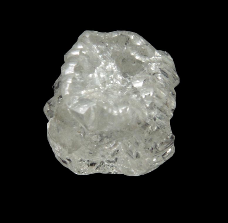 Diamond (1.86 carat colorless cavernous crystal) from Diavik Mine, East Island, Lac de Gras, Northwest Territories, Canada