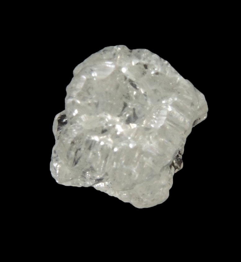 Diamond (1.86 carat colorless cavernous crystal) from Diavik Mine, East Island, Lac de Gras, Northwest Territories, Canada