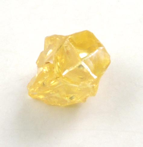 Diamond (0.16 carat fancy-yellow cavernous crystal) from Mbuji-Mayi (Miba), 300 km east of Tshikapa, Democratic Republic of the Congo