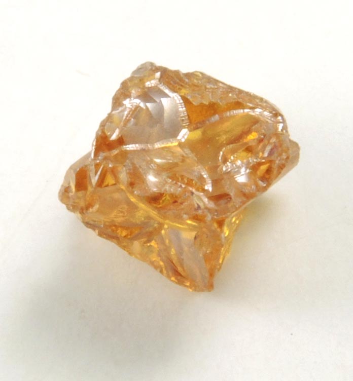 Diamond (0.51 carat fancy intense-yellow cavernous crystal) from Mbuji-Mayi (Miba), 300 km east of Tshikapa, Democratic Republic of the Congo