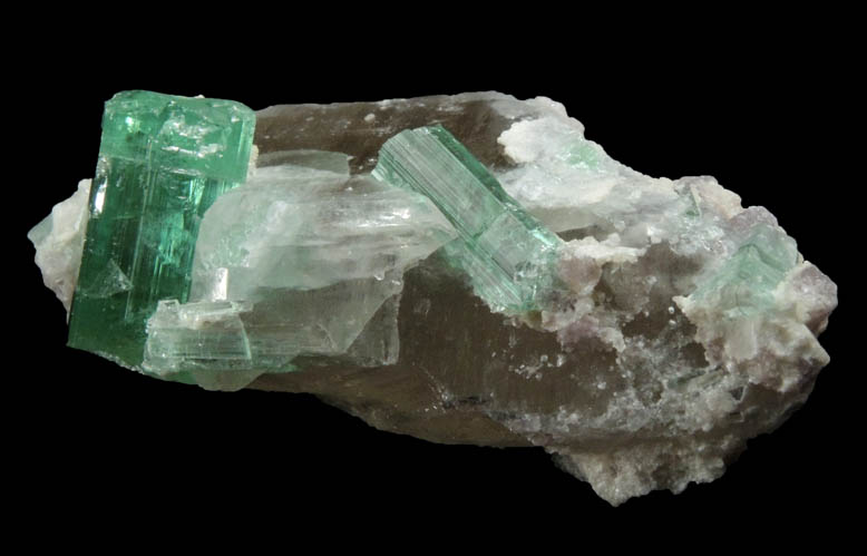 Elbaite Tourmaline on Quartz from Havey Quarry, Spaniard's Pocket, Poland, Androscoggin County, Maine