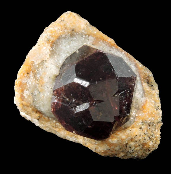 Almandine Garnet in Quartz nodule from Serrote Redondo, near Pedra Lavrada, Paraiba, Brazil