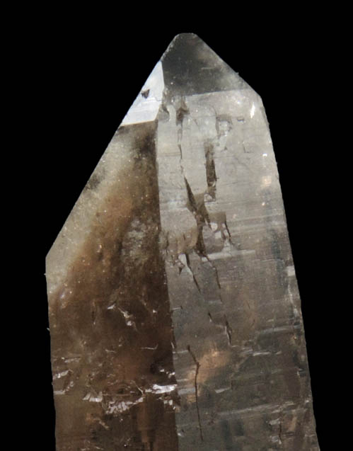 Quartz var. Smoky Quartz from Birch Hill Quarry, 2.7 km SW of North Conway, Carroll County, New Hampshire