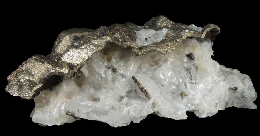 Pyrite pseudomorphs after Calcite over Quartz from Trepca Stan Terg Mine, Trepca District, 10 km east of Kosozska Mitrovica, Kosovo