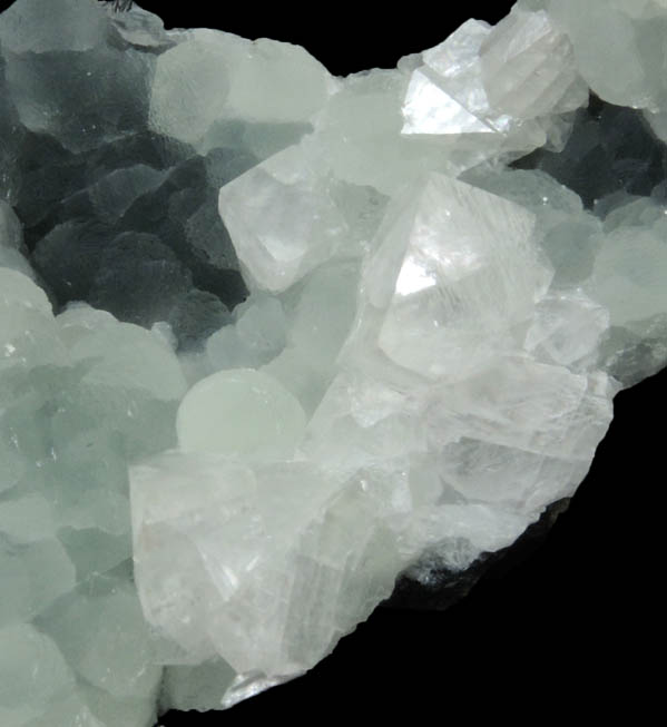 Prehnite with Calcite from O and G Industries Southbury Quarry, Southbury, New Haven County, Connecticut