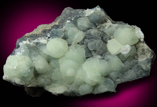 Prehnite with Calcite and Goethite from O and G Industries Southbury Quarry, Southbury, New Haven County, Connecticut