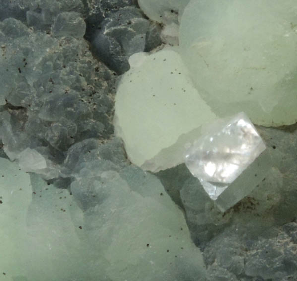 Prehnite with Calcite and Goethite from O and G Industries Southbury Quarry, Southbury, New Haven County, Connecticut