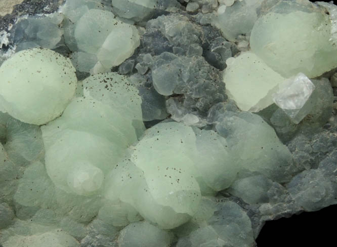 Prehnite with Calcite and Goethite from O and G Industries Southbury Quarry, Southbury, New Haven County, Connecticut