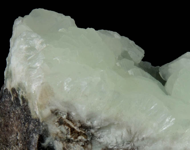 Prehnite with Calcite from O and G Industries Southbury Quarry, Southbury, New Haven County, Connecticut