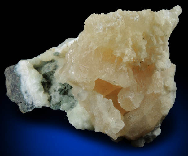 Prehnite with Calcite and Goethite from O and G Industries Southbury Quarry, Southbury, New Haven County, Connecticut