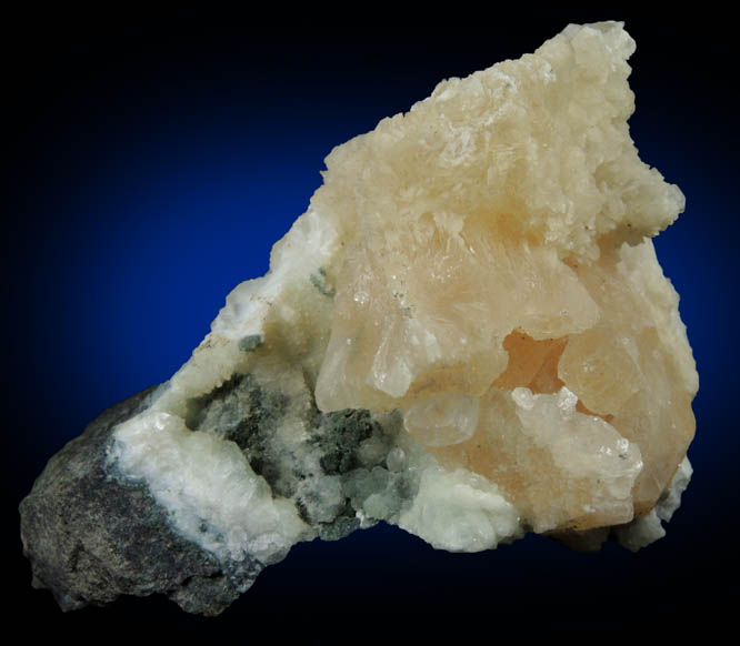 Prehnite with Calcite and Goethite from O and G Industries Southbury Quarry, Southbury, New Haven County, Connecticut
