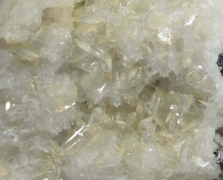 Anglesite on Calcite over Galena from Villabona District, Asturias, Spain