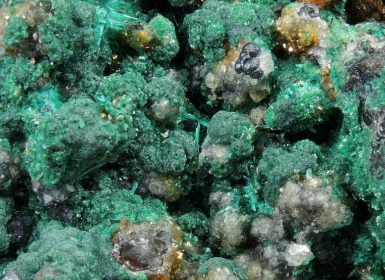 Brochantite on Quartz with Hematite from Antofagasta, Chile