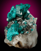 Dioptase on Calcite from Altyn-Tyube, 66 km east of Karagandy, Karaganda Oblast', Kazakhstan (Type Locality for Dioptase)