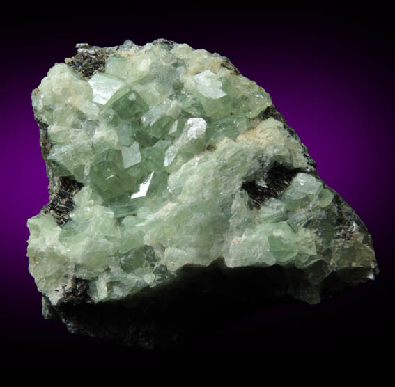 Andradite var. Demantoid Garnet on Clinochlore from Chukotskii (Chukotka), Magadan Oblast, Russia