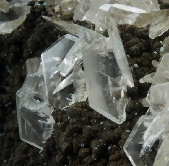 Calcite on Limonite with Rosasite from Mina Ojuela, Mapimi, Durango, Mexico