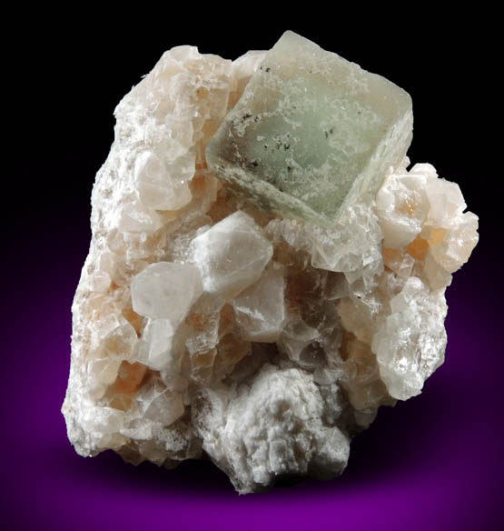 Fluorite on Quartz from Middle Mountain, Carroll County, New Hampshire