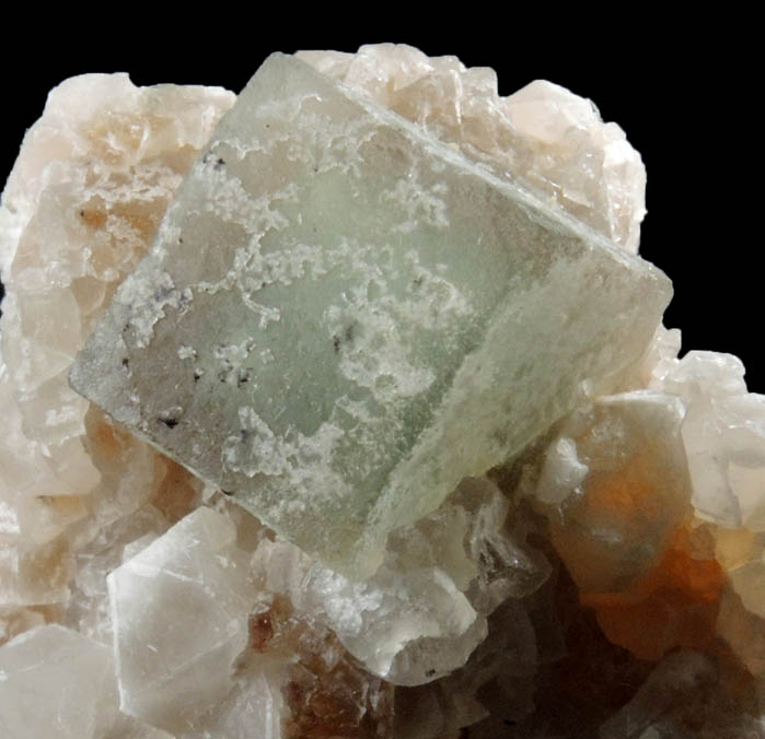 Fluorite on Quartz from Middle Mountain, Carroll County, New Hampshire