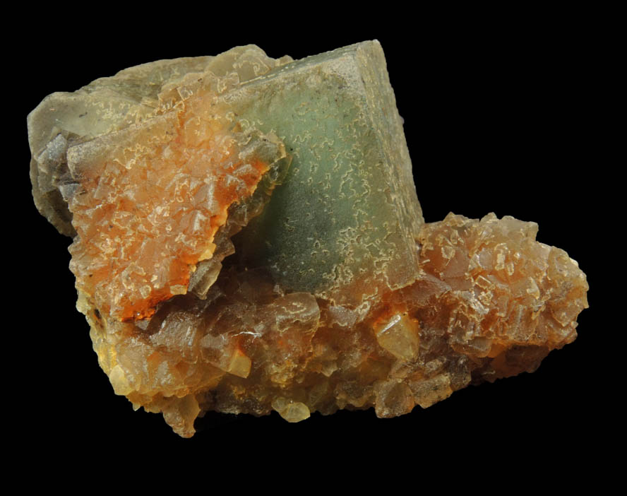 Fluorite (zoned crystals) with Quartz from Middle Mountain, Carroll County, New Hampshire