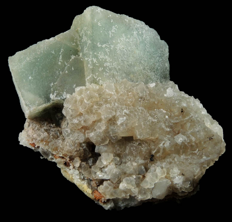 Fluorite with Quartz from Middle Mountain, Carroll County, New Hampshire