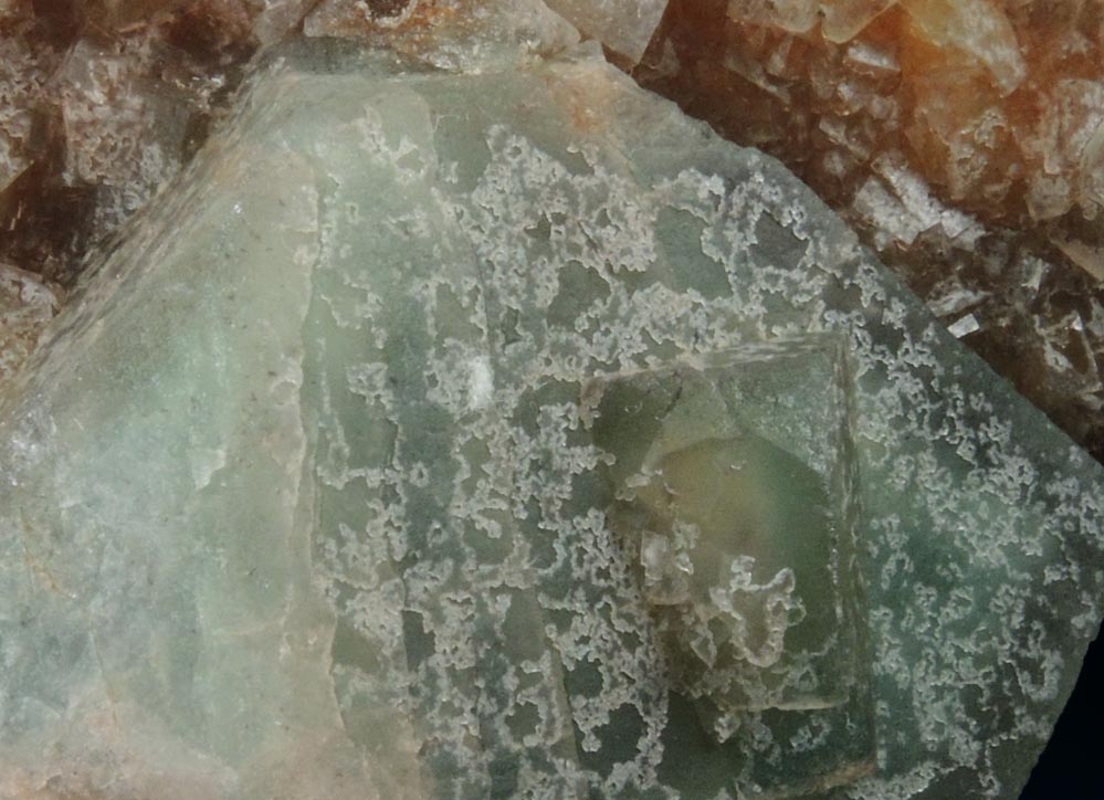 Fluorite on Quartz with Fluorite from Middle Mountain, Carroll County, New Hampshire