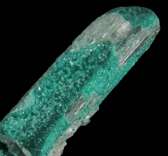 Dioptase over Cerussite from Mammoth-St. Anthony Mine, Tiger District, Pinal County, Arizona