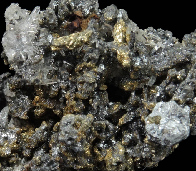 Polybasite, Chalcopyrite over Acanthite from Guanajuato, Mexico