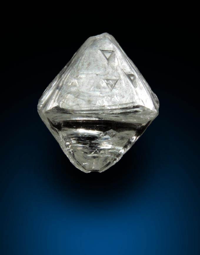 Diamond (0.99 carat cuttable colorless octahedral crystal) from Mirny, Republic of Sakha, Siberia, Russia