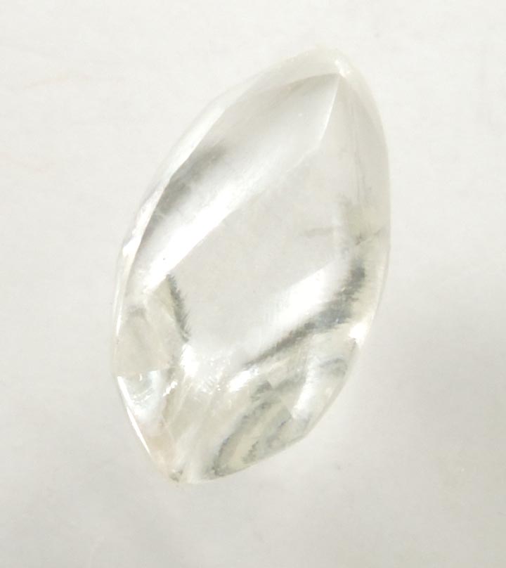 Diamond (1.43 carat cuttable slightly-yellow elongated crystal) from Lunda Norte, Angola
