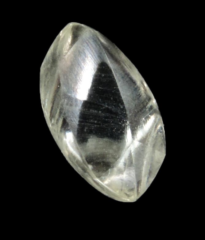 Diamond (1.43 carat cuttable slightly-yellow elongated crystal) from Lunda Norte, Angola