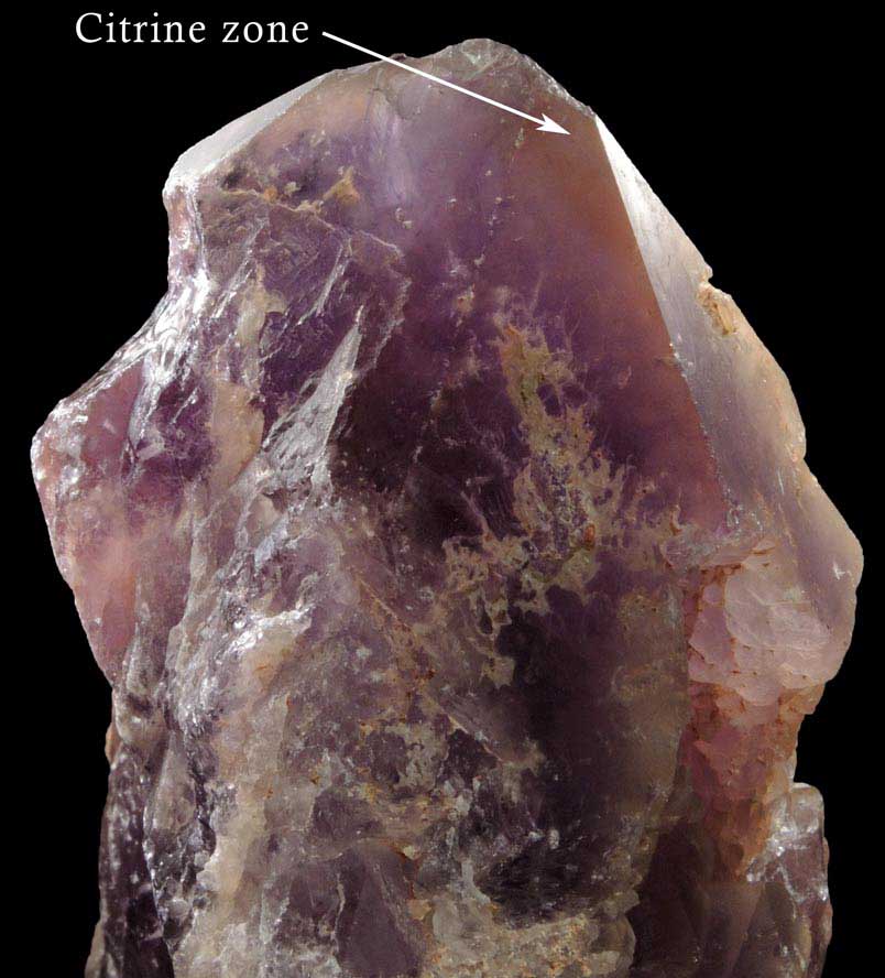 Quartz var. Ametrine Quartz Crystal from Anahi Mine, La Gaiba District, Angel Sandoval Province, Santa Cruz Department, Bolivia