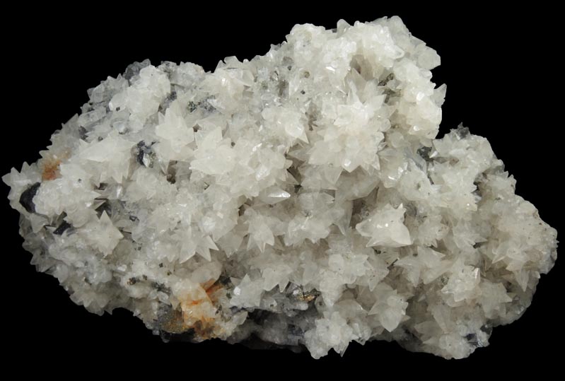 Fluorite, Sphalerite, Calcite Quartz, Pyrite on Galena from Huanzala Mine, Huallanca District, Huanuco Department, Peru