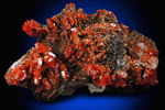 Vanadinite on Barite from Mibladen, Haute Moulouya Basin, Zeida-Aouli-Mibladen belt, Midelt Province, Morocco