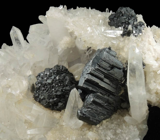 Bournonite and Stannite on Quartz from Yaogangxian Mine, Hunan, China