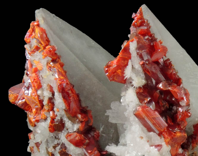 Realgar on Calcite from Shimen Mine, Hunan Province, China