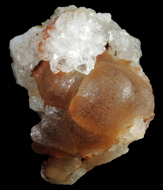 Fluorite (botryoidal) on Quartz from Tekhdi, Madhya Pradesh, India