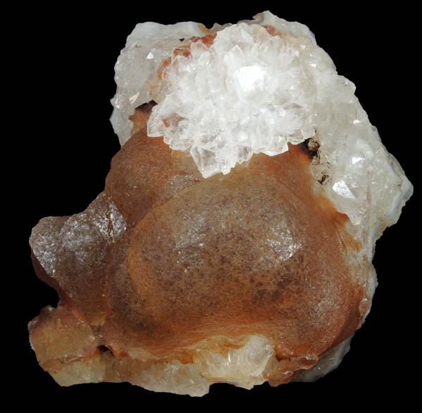 Fluorite (botryoidal) on Quartz from Tekhdi, Madhya Pradesh, India