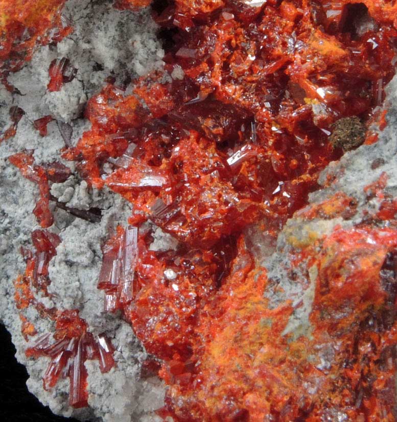 Realgar with Calcite from Gold Bar Mine, Antelope District, Eureka County, Nevada