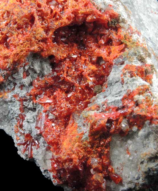 Realgar with Calcite from Gold Bar Mine, Antelope District, Eureka County, Nevada