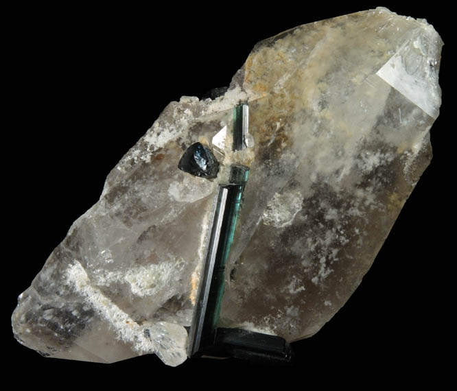 Quartz with Elbaite Tourmaline from Barra do Salinas, Coronel Murta, Minas Gerais, Brazil