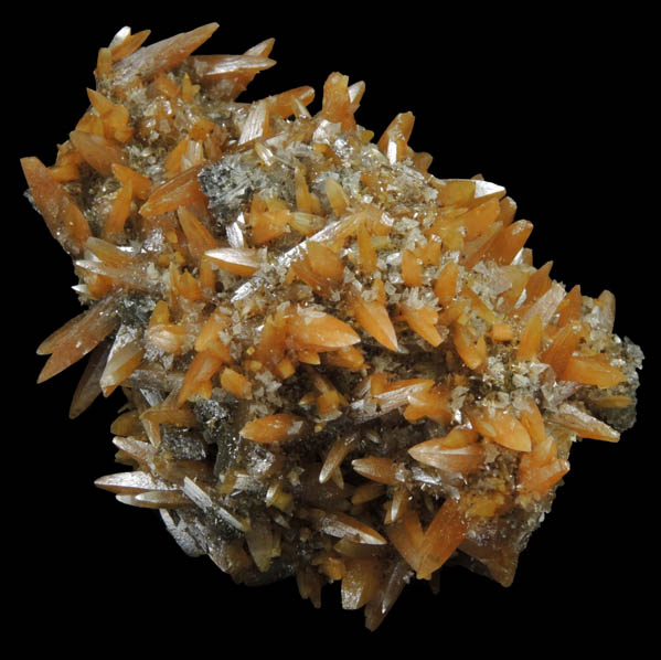 Wulfenite with Gypsum from Mina Ojuela, San Juan Poniente Vein, Level 6, Mapimi, Durango, Mexico