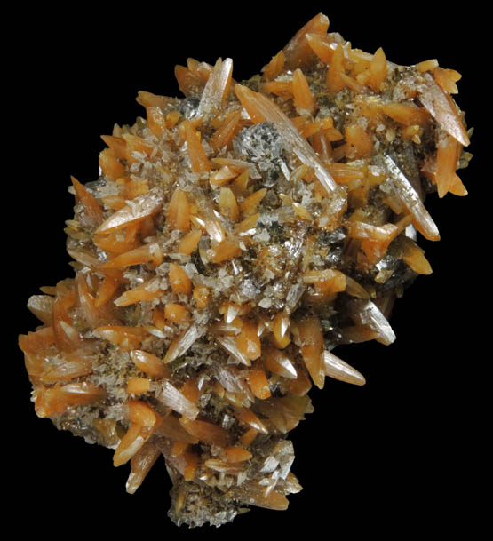 Wulfenite with Gypsum from Mina Ojuela, San Juan Poniente Vein, Level 6, Mapimi, Durango, Mexico