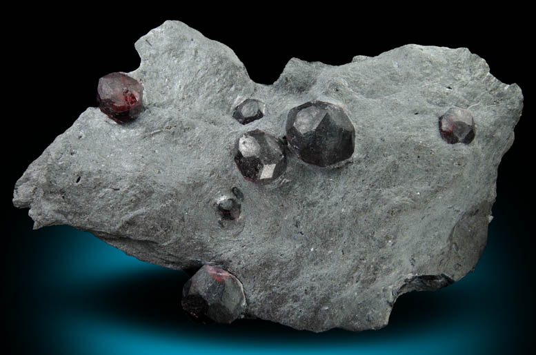 Almandine Garnet in Phyllite from Red Embers Mine, Erving, Franklin County, Massachusetts