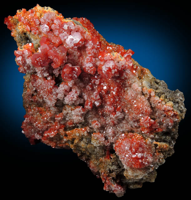 Vanadinite with Calcite from North Geronimo Mine, La Paz County, Arizona