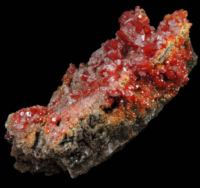 Vanadinite with Calcite from North Geronimo Mine, La Paz County, Arizona