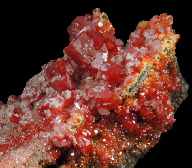 Vanadinite with Calcite from North Geronimo Mine, La Paz County, Arizona